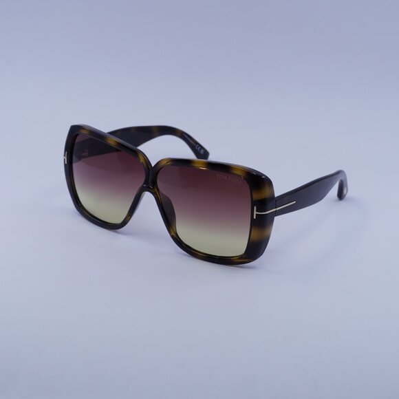 Tom Ford Marilyn FT1037 52Z Sunglasses Havana Square Frame, Violet Lenses - Picture 6 of 8